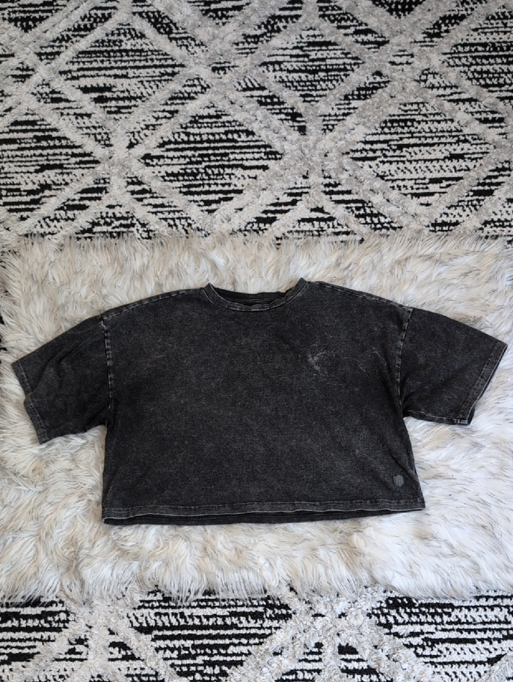 Born Primitive Women's Oversized Cropped Mineral Wash Tee Size Small
